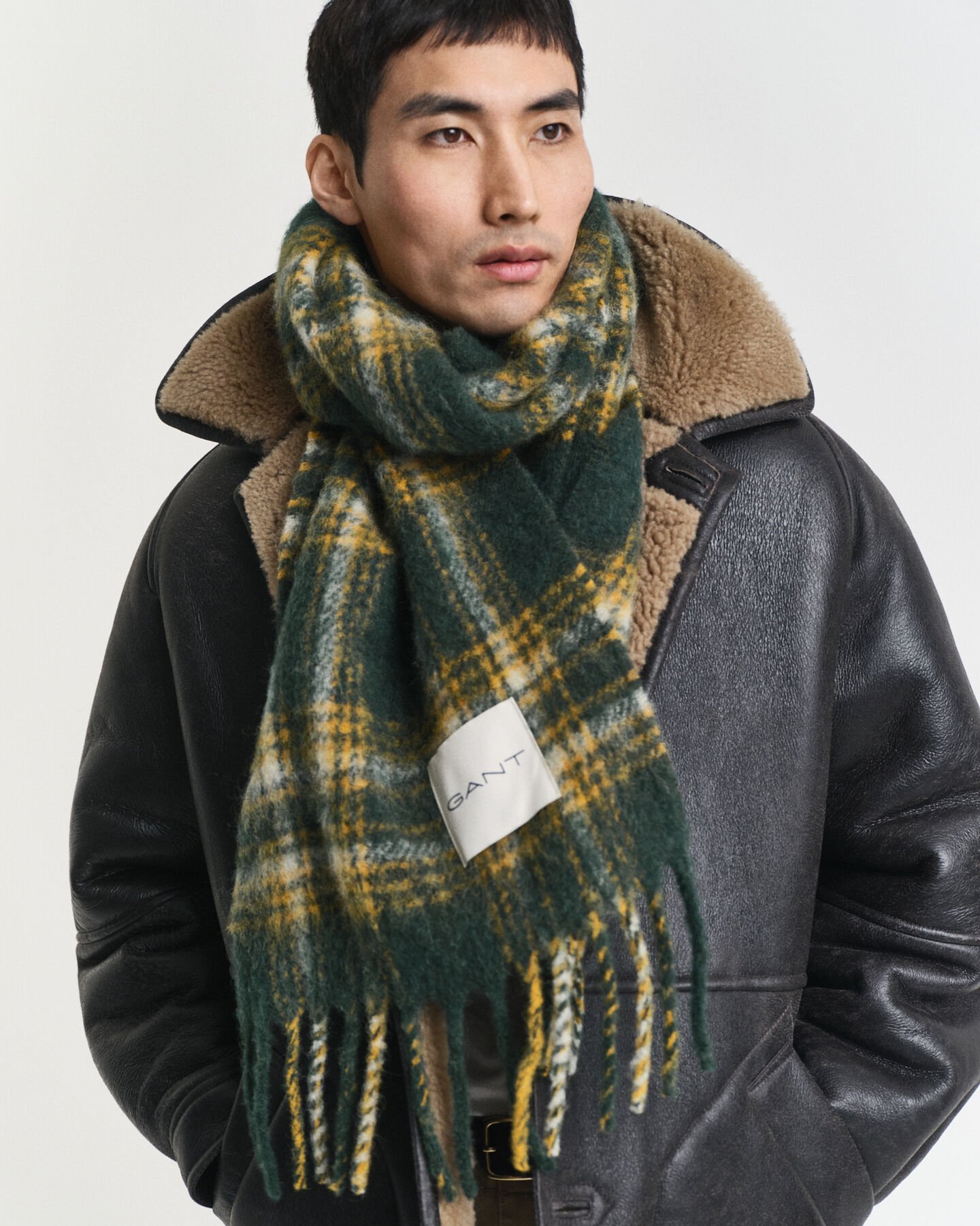 Ternet halstørklæde i mohair-alpakablanding