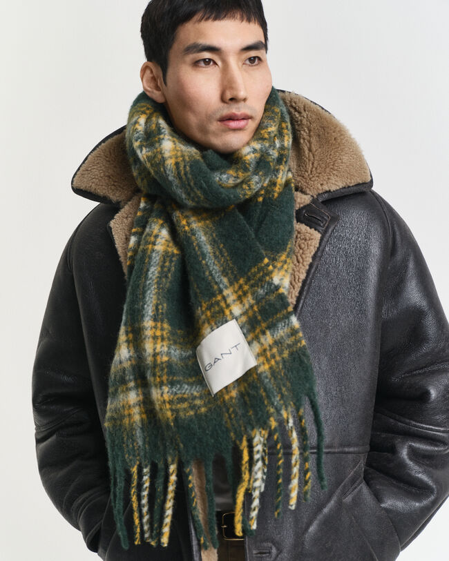 Ternet halstørklæde i mohair-alpakablanding