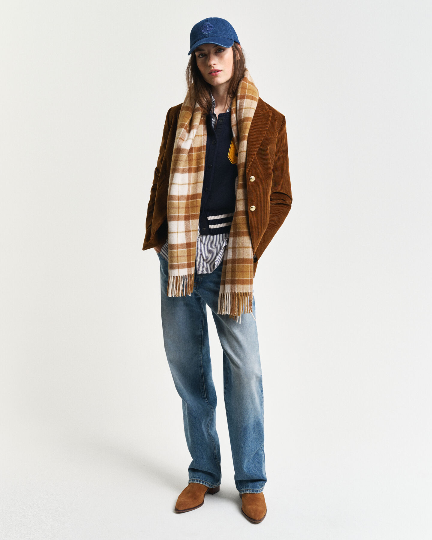 Ternet uldhalstørklæde