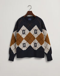 Argyle sweater med crewneck