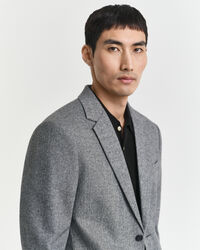 Slim fit jakkesæt-jakke i sildebensmønstret flannel