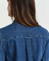 Regular fit denim-skjorte med pufærmer