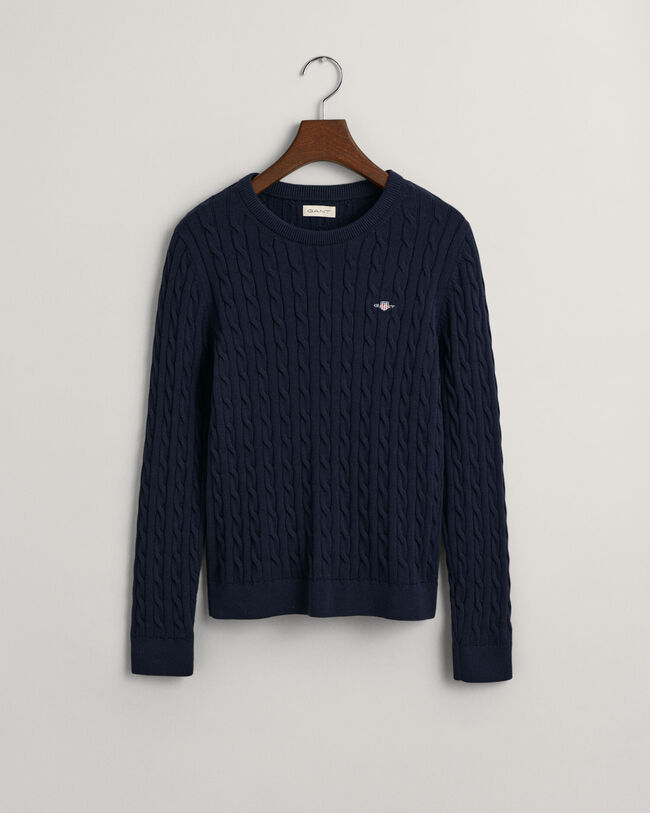 Teen Girls Shield sweater af bomuld med kabelstrik