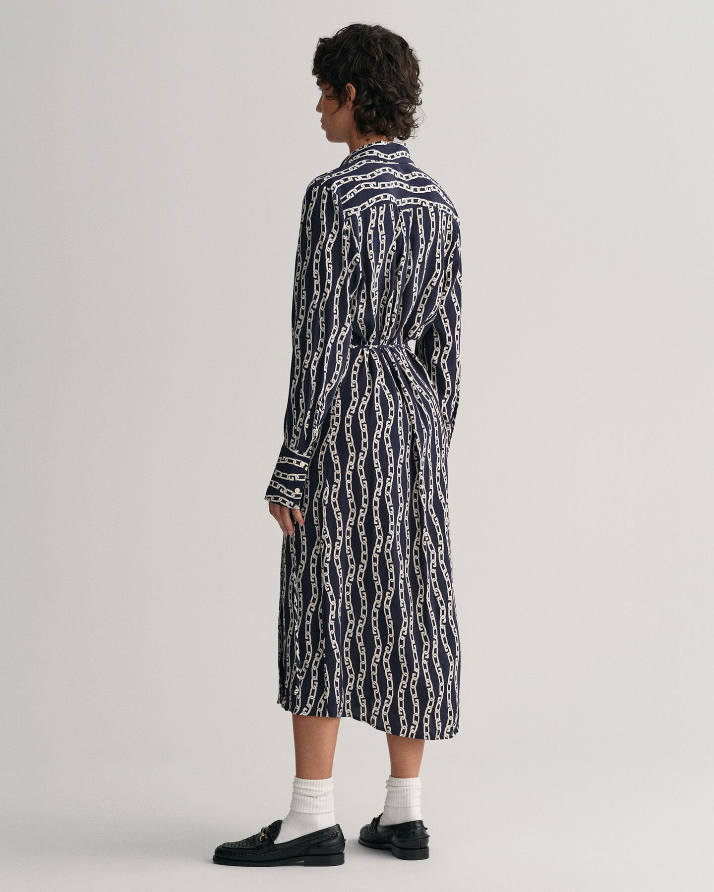 Slå-om kjole med Chain-tryk