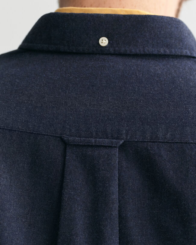 Regular fit melange-flannelskjorte