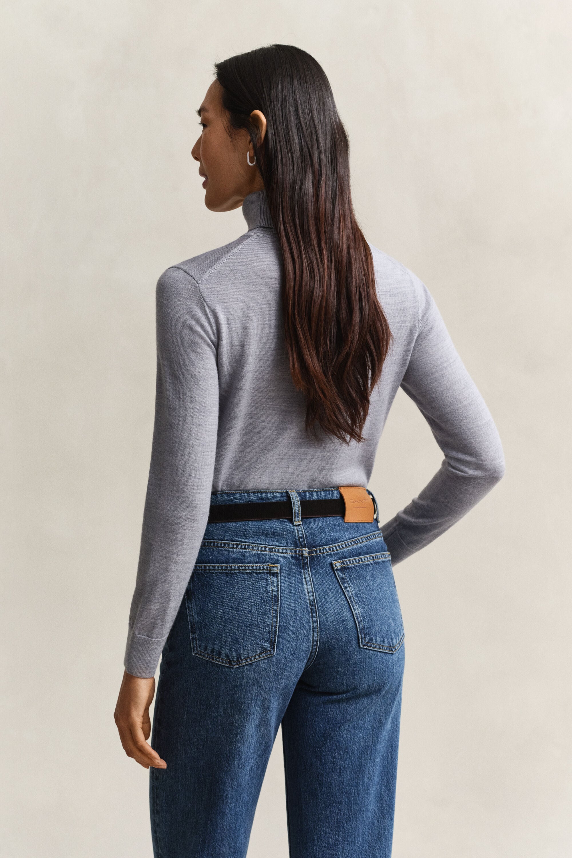 Rullekrave sweater af ekstra fin merinould