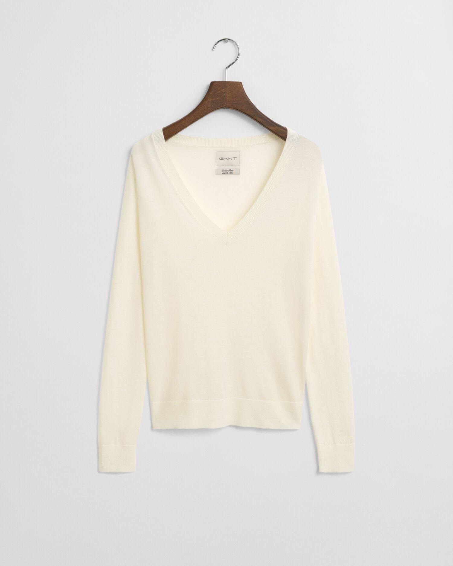 Sweater med V-hals sweater af ekstra fin merinould