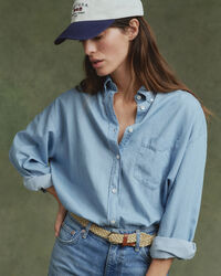 Oversized chambray skjorte