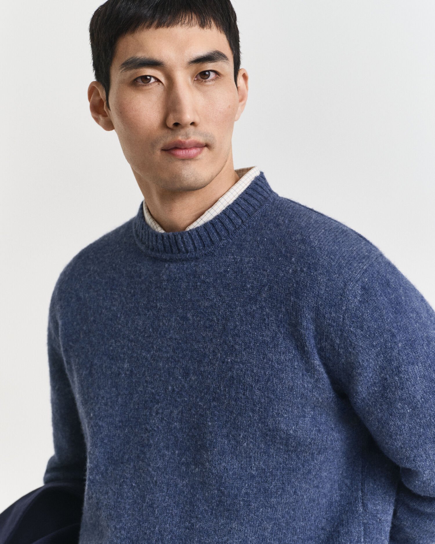 Crewneck sweater i skotsk uld