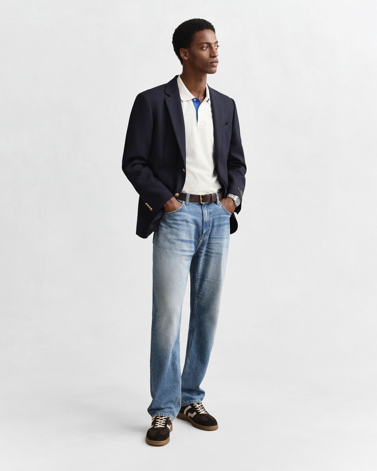 Kontrastfarvet piqué poloskjorte