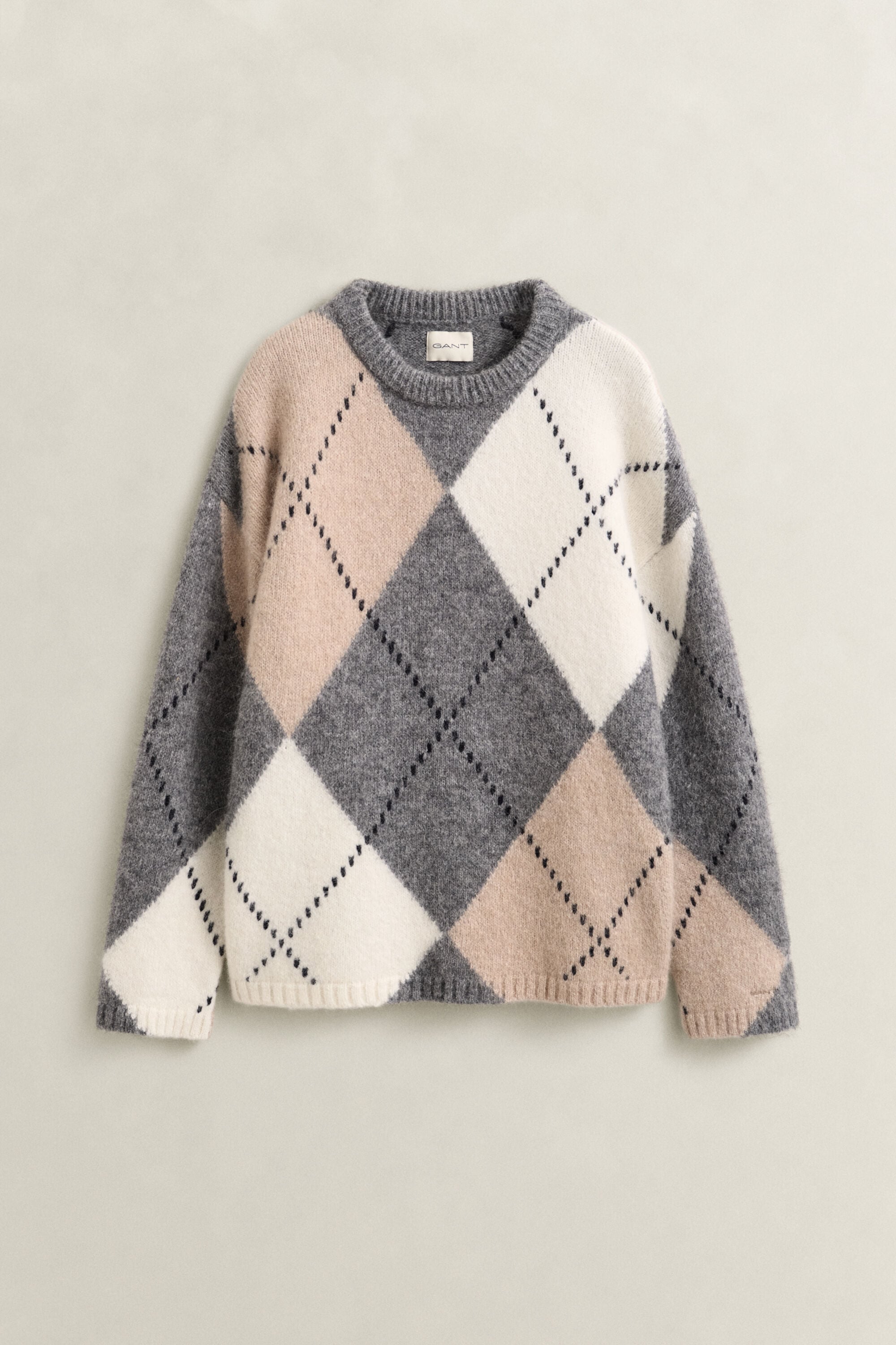 Argyle sweater i en blanding af alpakauld