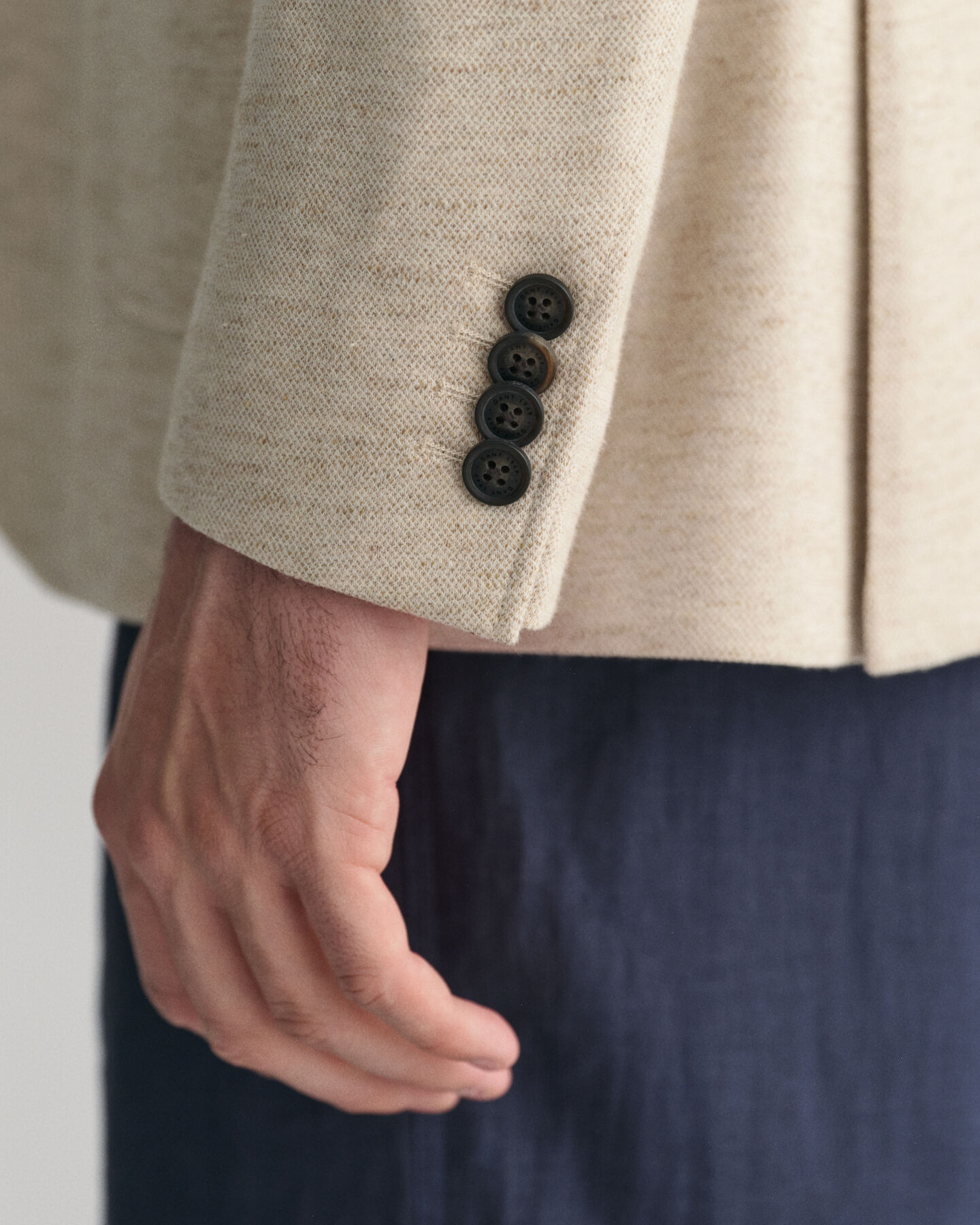 Blazer af bomuld og h&oslash;r