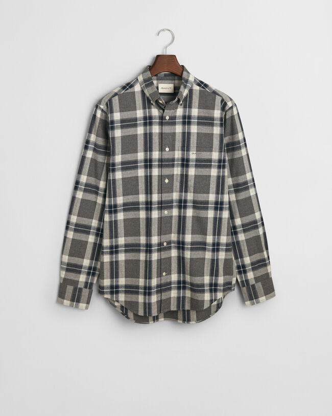 Regular fit skotskternet melange skjorte