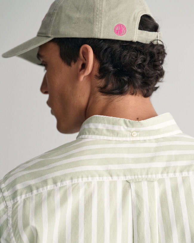 Regular fit poplinskjorte med brede striber