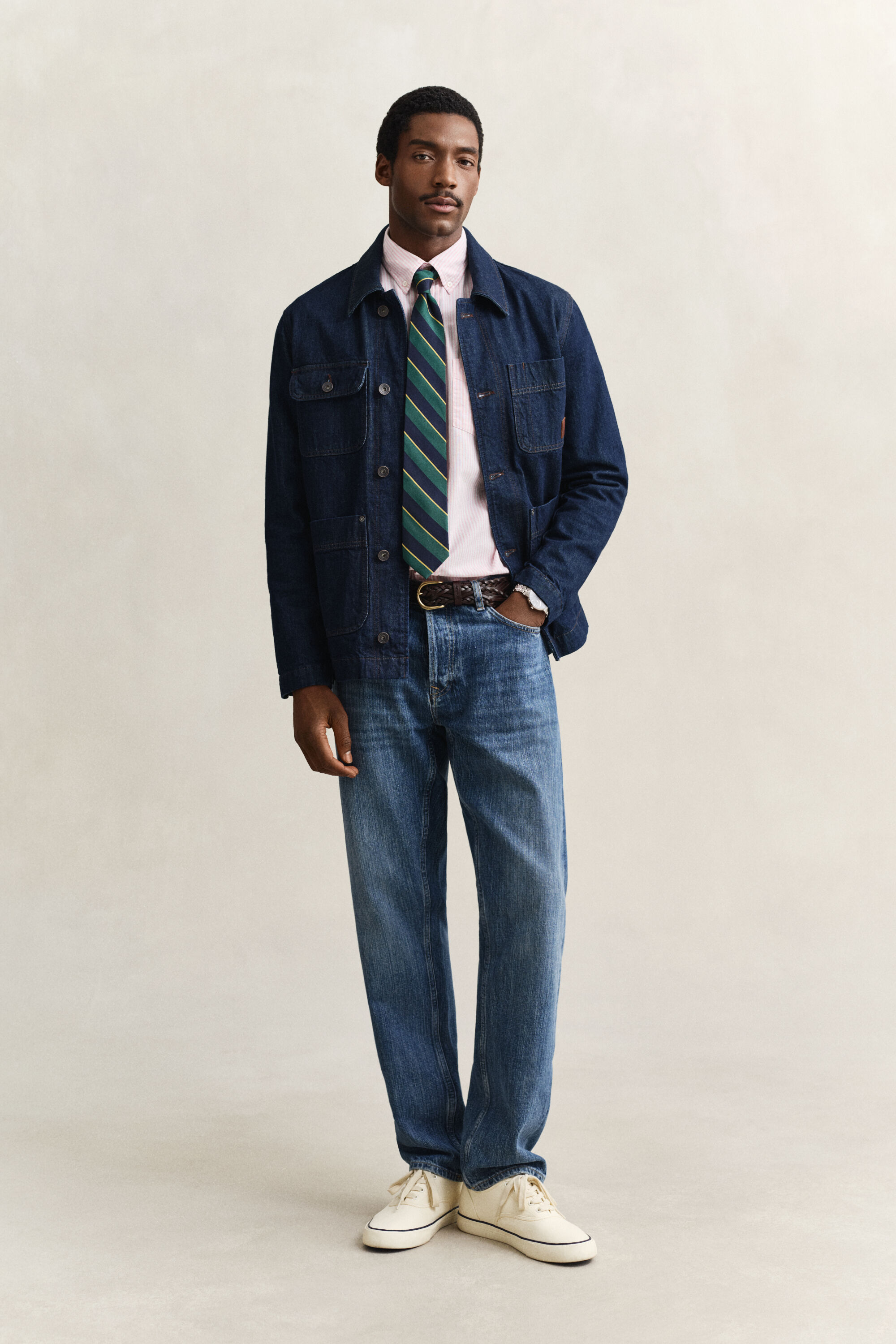 Klassisk Oxford skjorte med bankerstriber