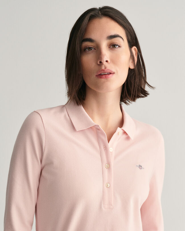 Shield lang&aelig;rmet piqu&eacute; poloskjorte