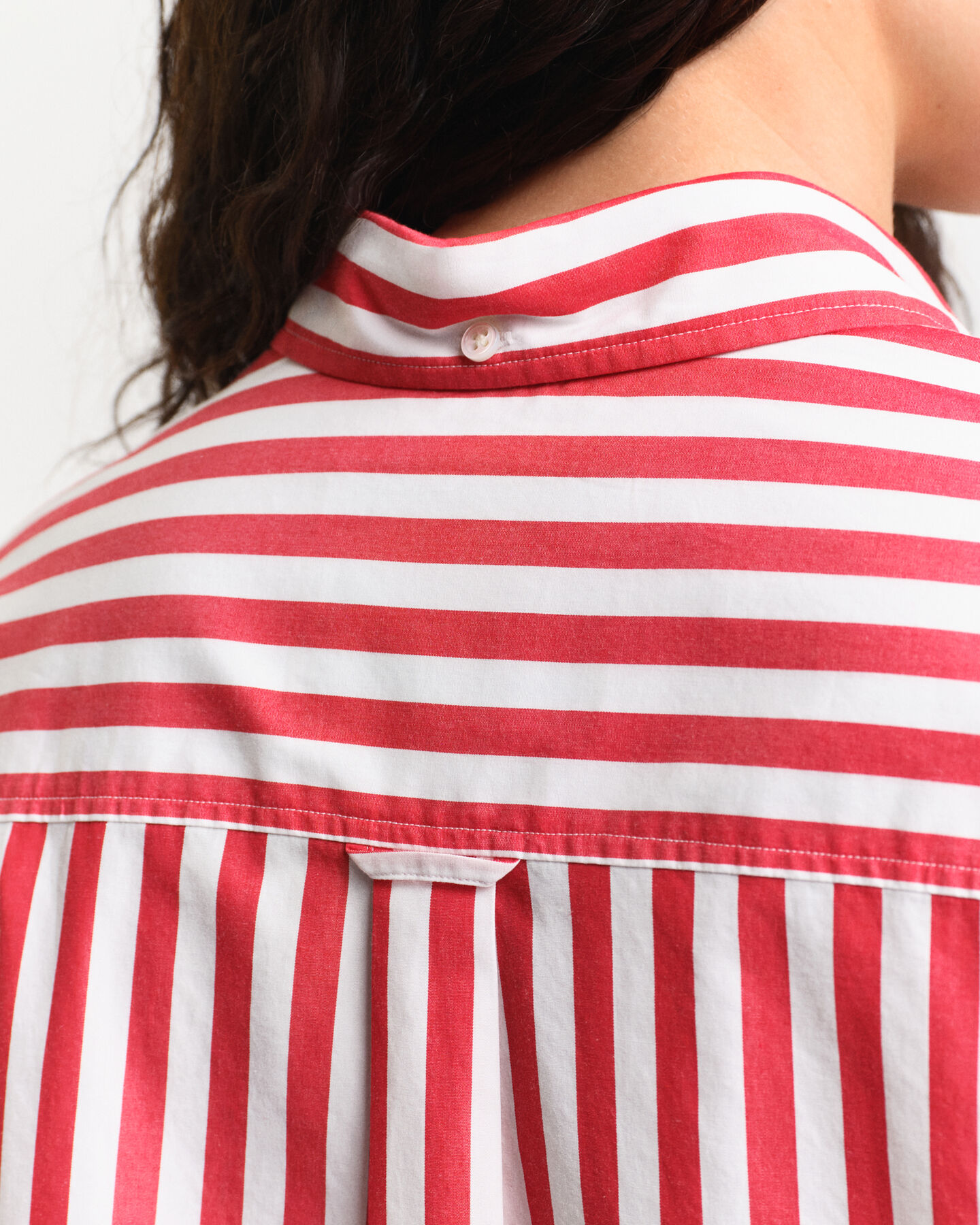 Oversize klassisk poplinskjorte med striber