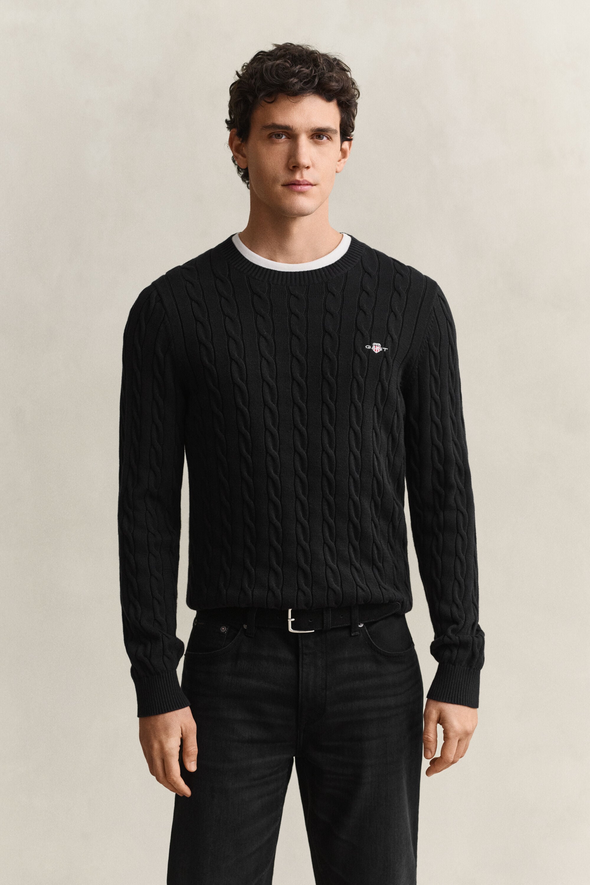 Classic sweater med kabelstrik