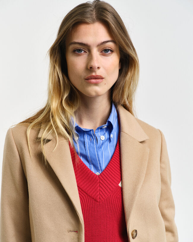 Klassisk uldfrakke med skræddersyet pasform