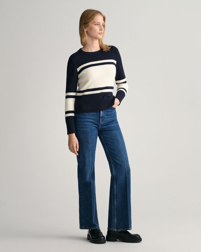 Blokstribet crewneck sweater