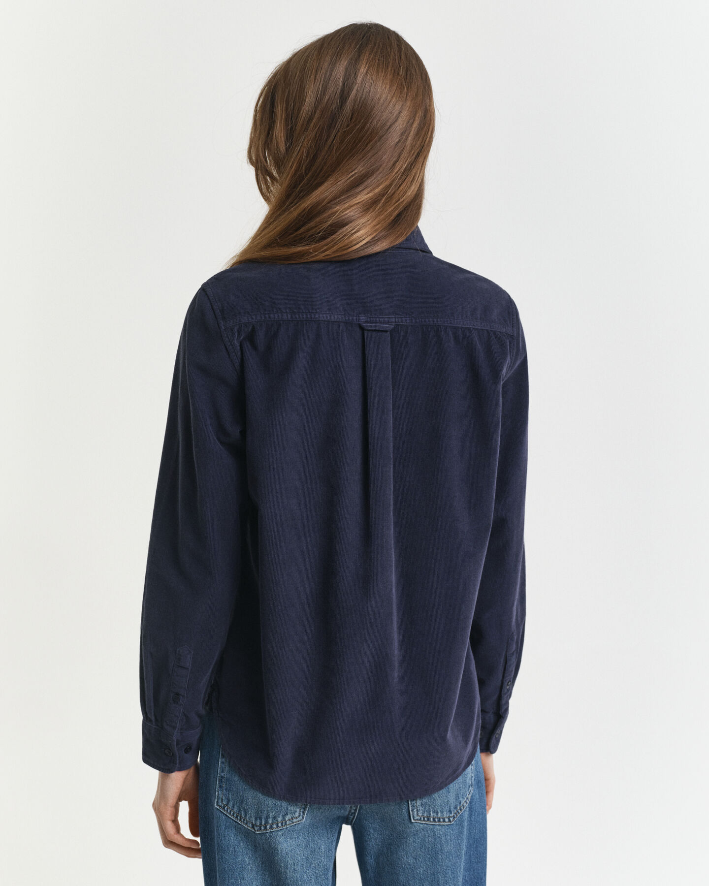 Regular fit skjorte af jernbanefløjl