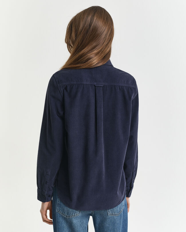 Regular fit skjorte af jernbanefløjl