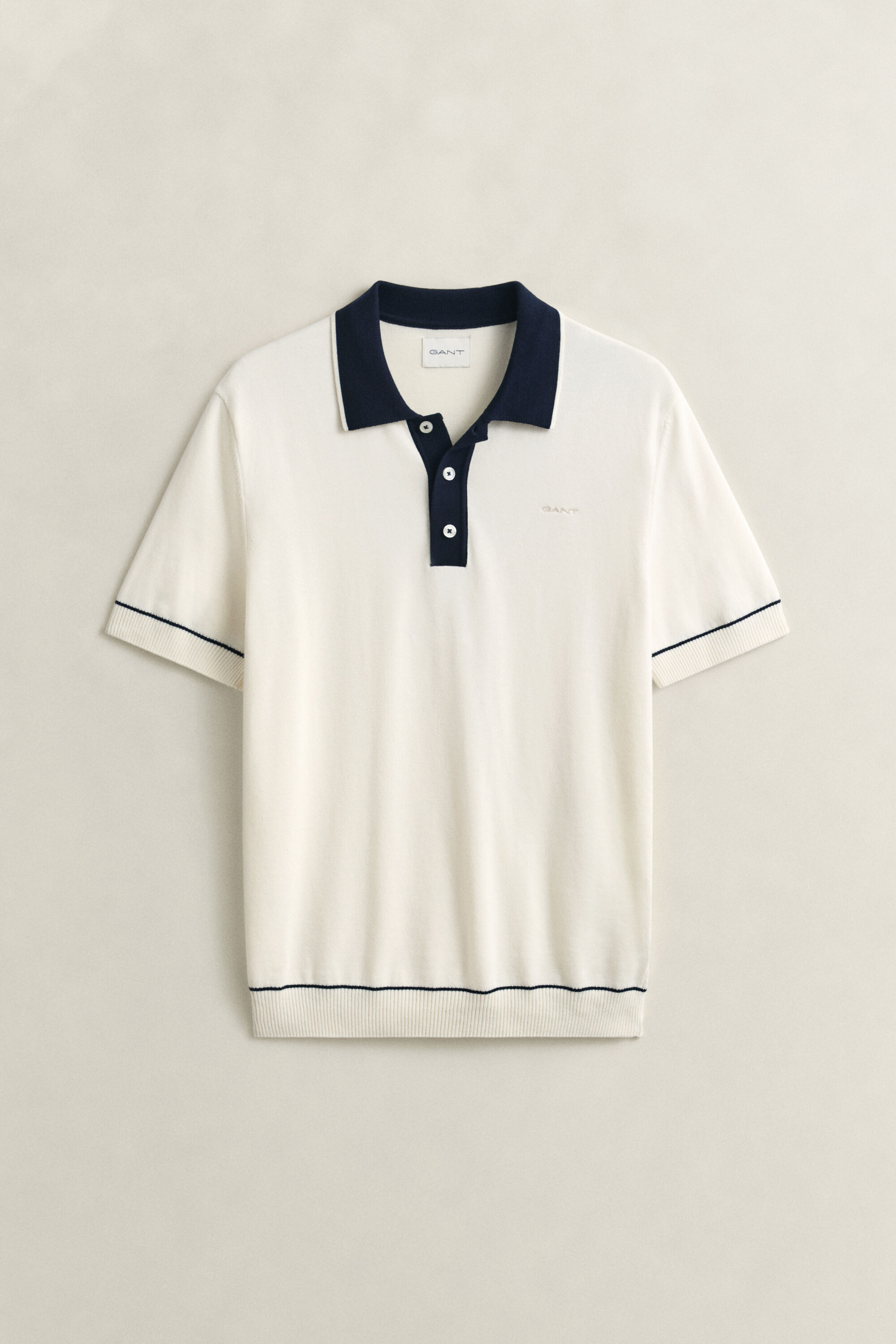 Polosweater af bomuld og modal