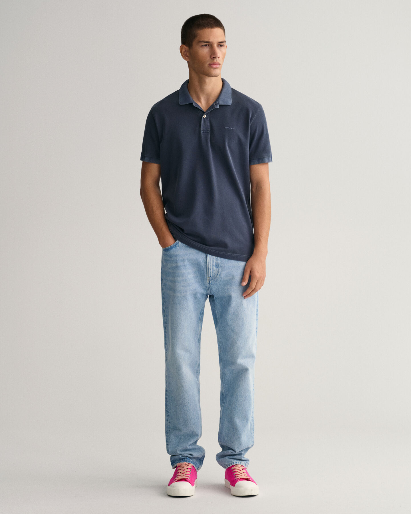 Sunfaded piqué poloskjorte