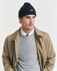Logo beanie i bomuldsblanding
