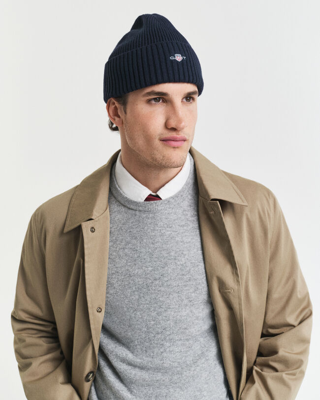 Logo beanie i bomuldsblanding