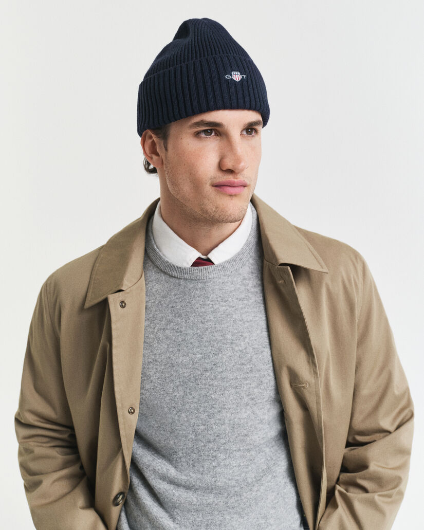 Logo beanie i bomuldsblanding