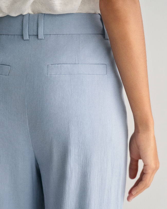 Relaxed fit skræddersyede hørbukser med stræk