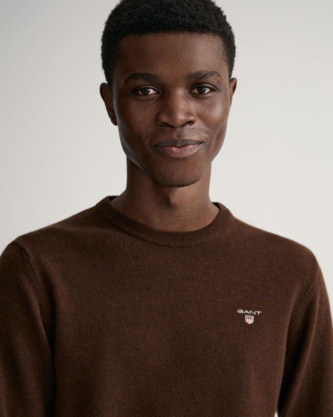 Crewneck sweater i ekstra fin lammeuld