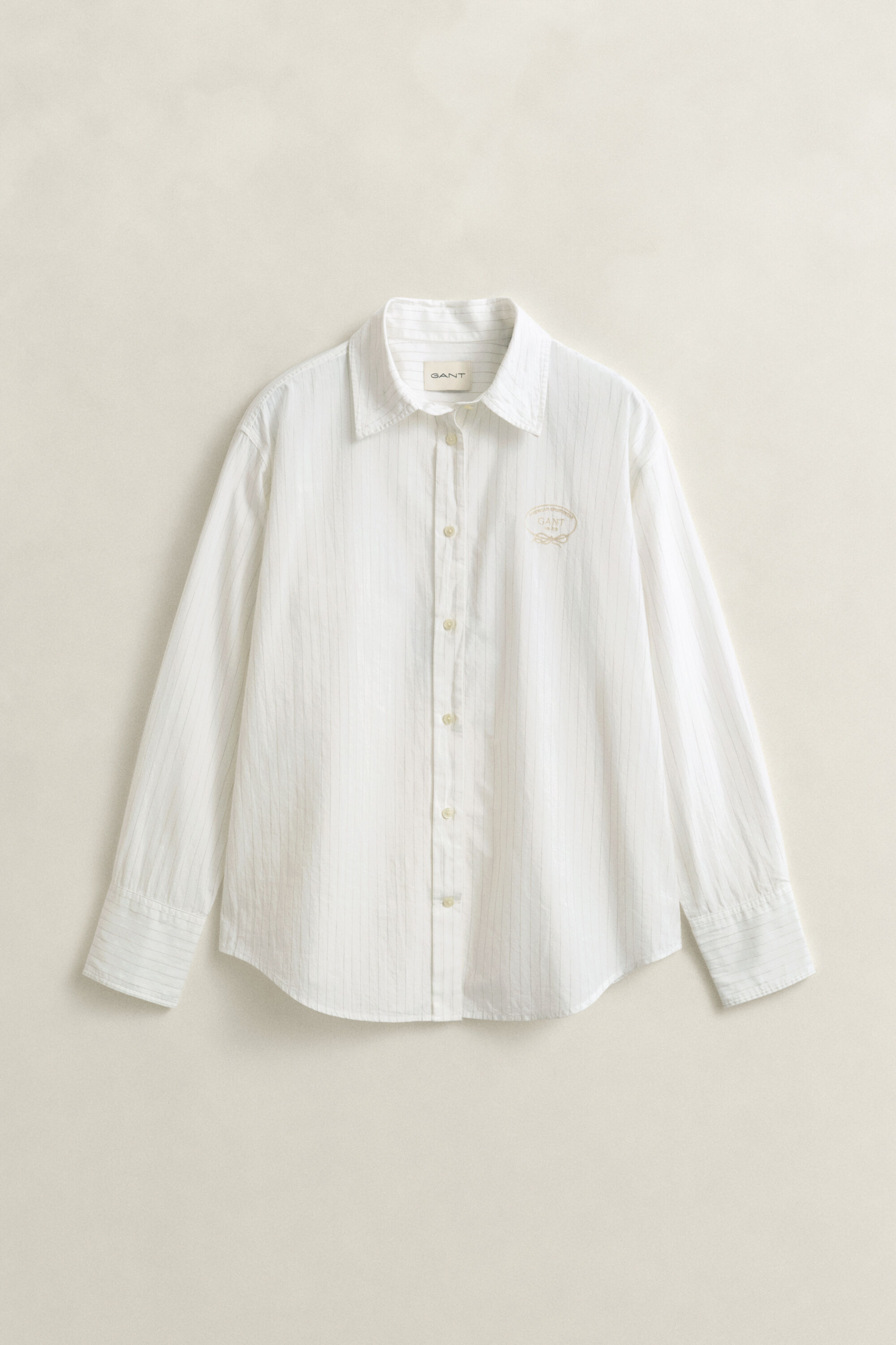 Stribet skjorte med broderi