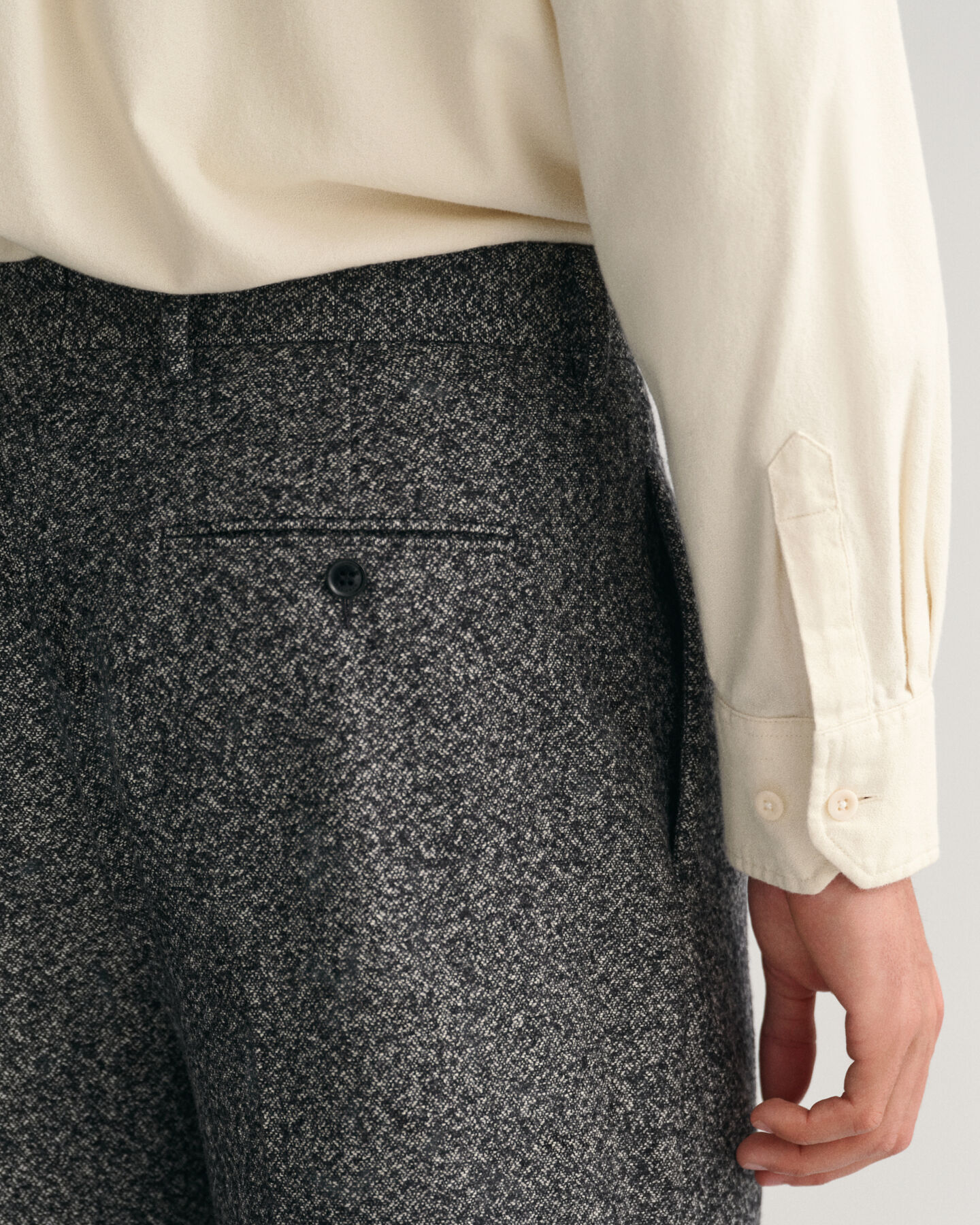 Jakkesæt-bukser i tweed med brede ben