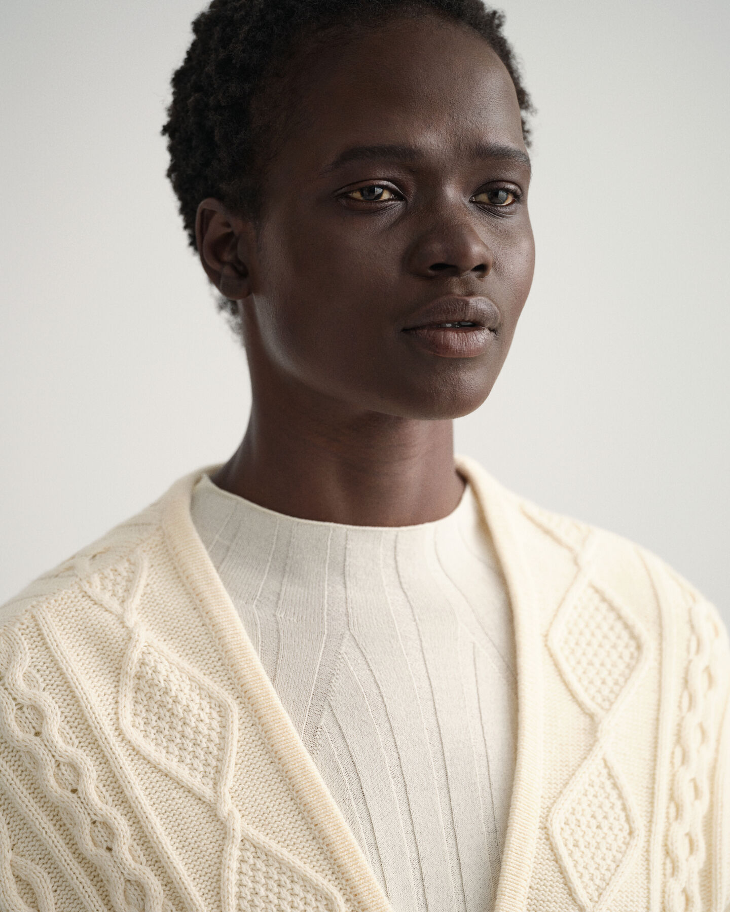 Kabelstrikket slå-om cardigan