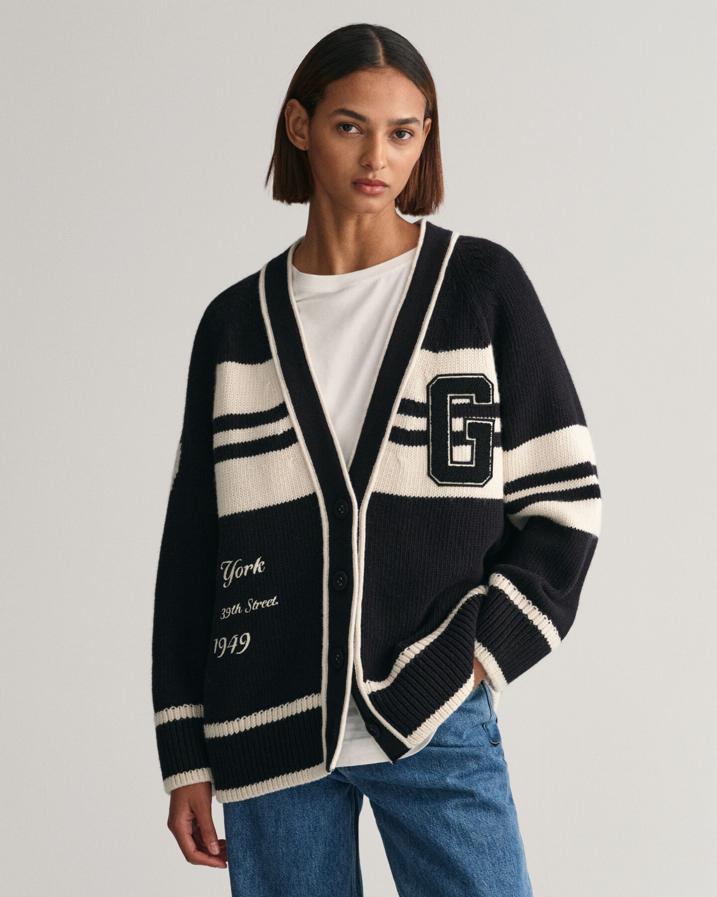 GANT Varsity cardigan med V-hals