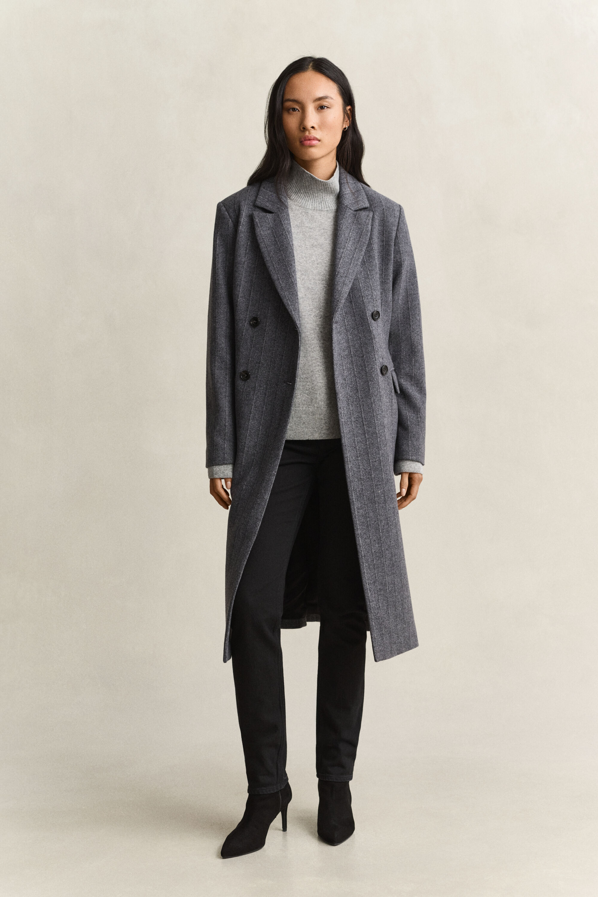 Sweater med mock-neck i luksuriøs lammeuld
