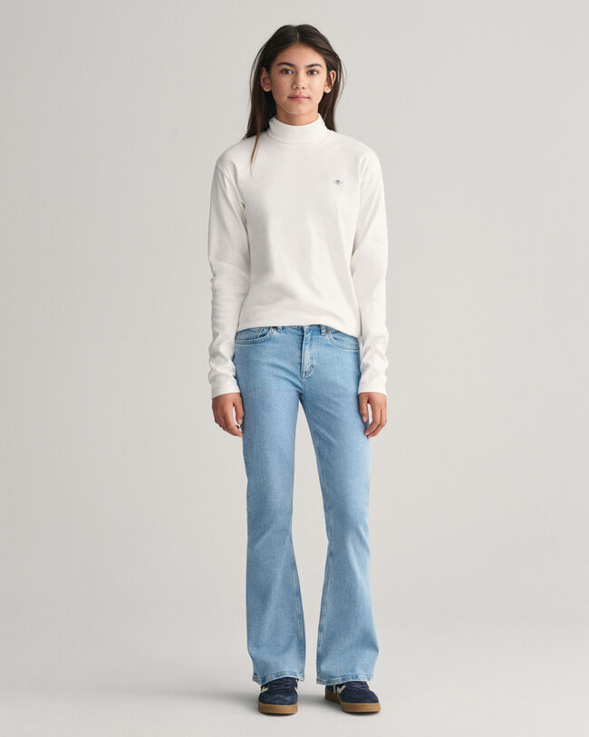 Teens Shield lang&aelig;rmet top med rullekrave