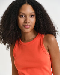 Ribstrikket tanktop med høj hals