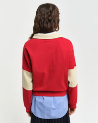 Piqué Rugger med struktur og farveblokke