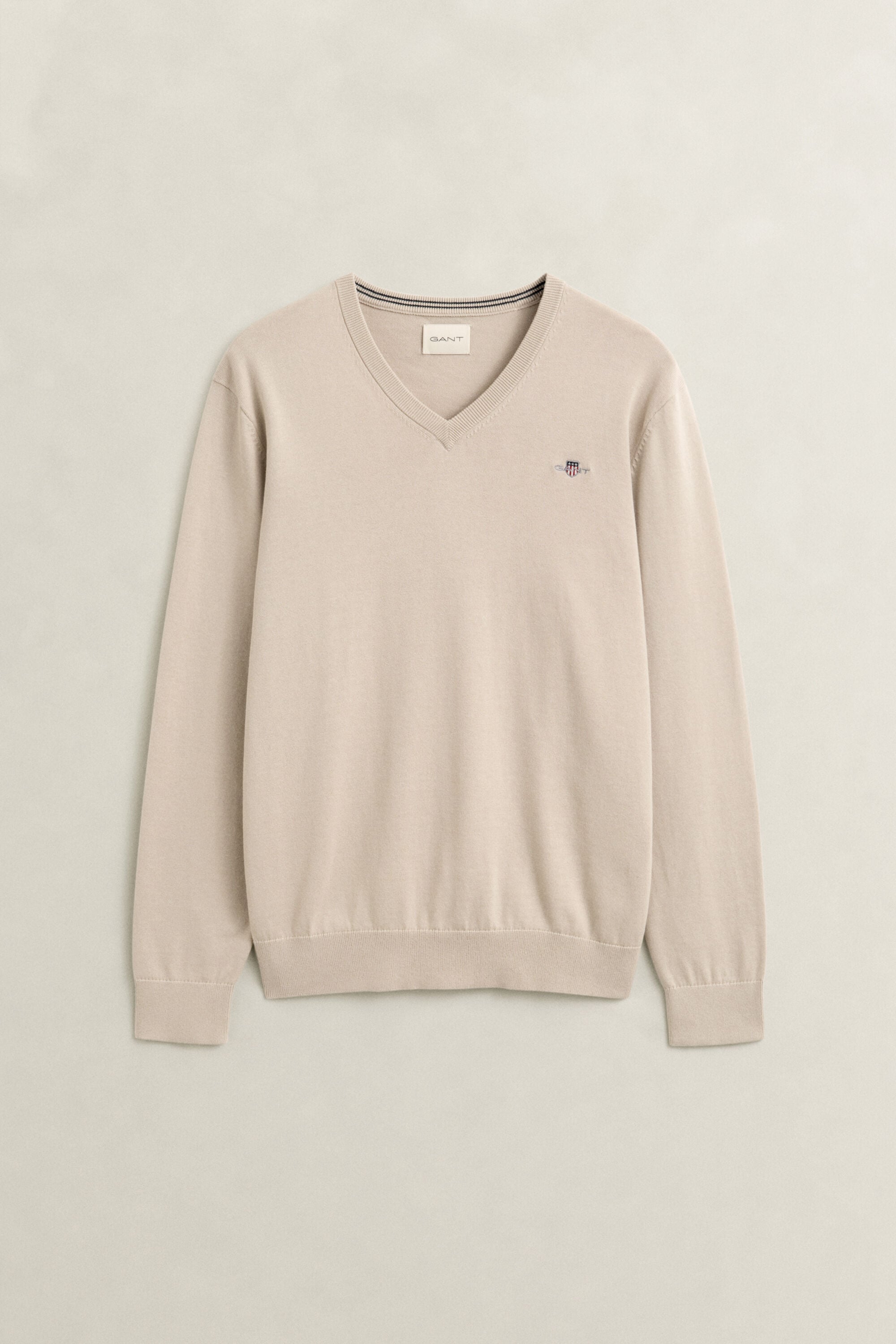 Klassiske sweater i bomuld med V-hals