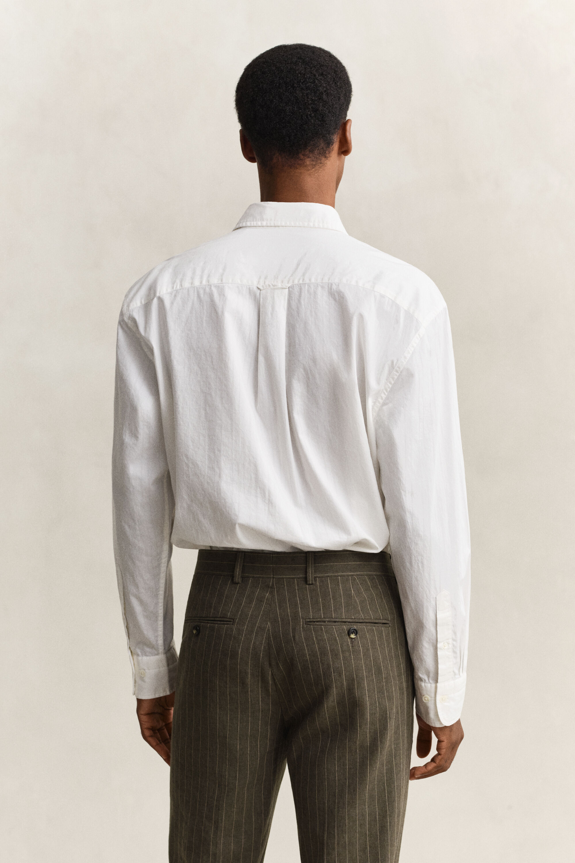 Relaxed fit dobby-stribet skjorte