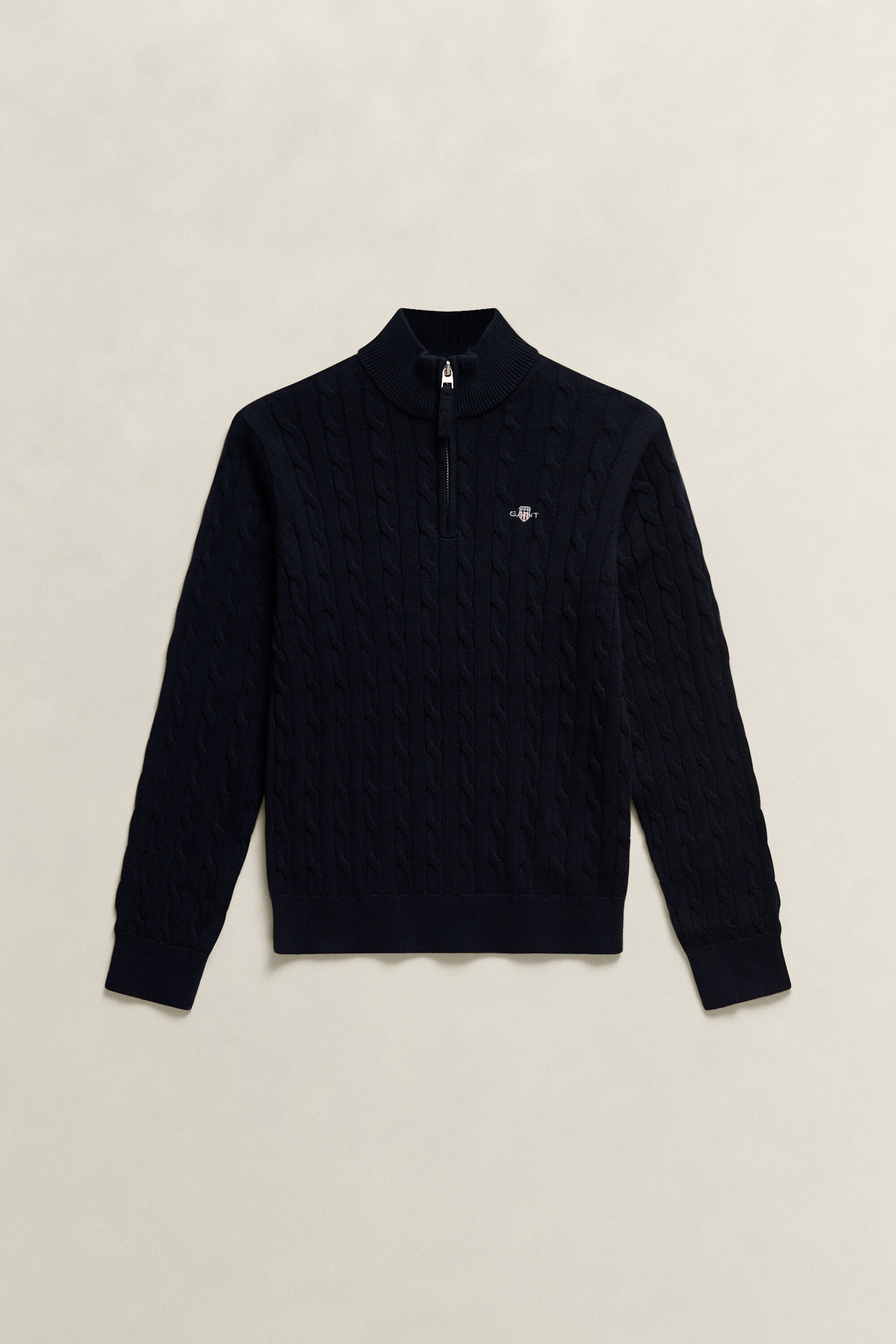 Teen Boys Shield sweater med kabelstrik og halv lynlås