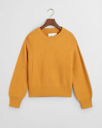 Ribstrikket sweater med crewneck
