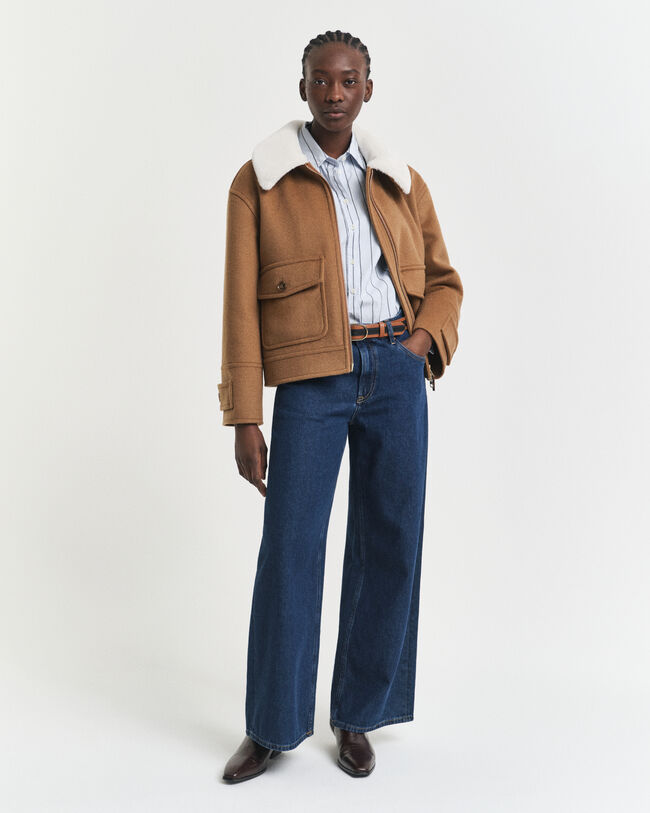 Lavtaljede jeans med brede ben