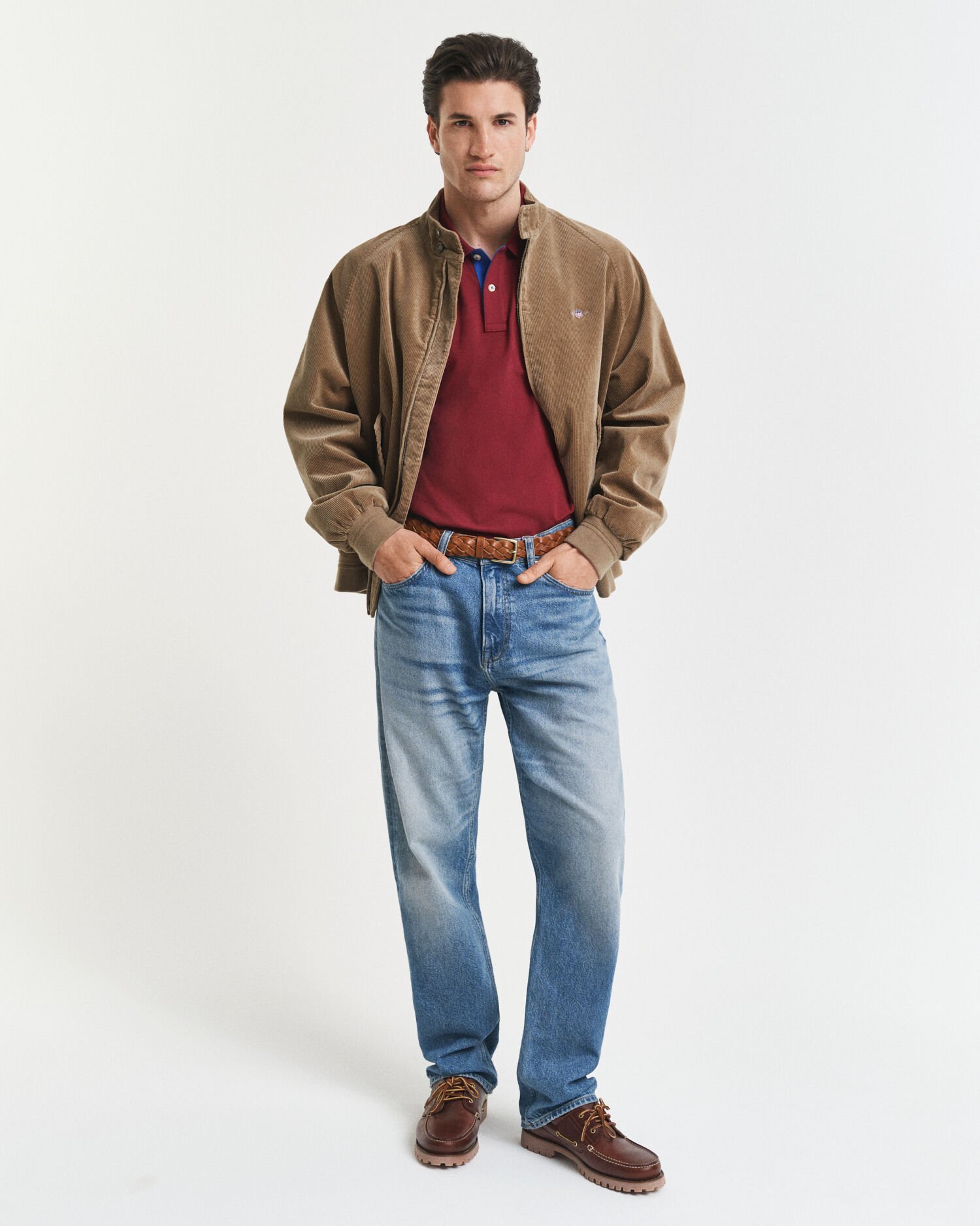 Kontrastfarvet piqué poloskjorte