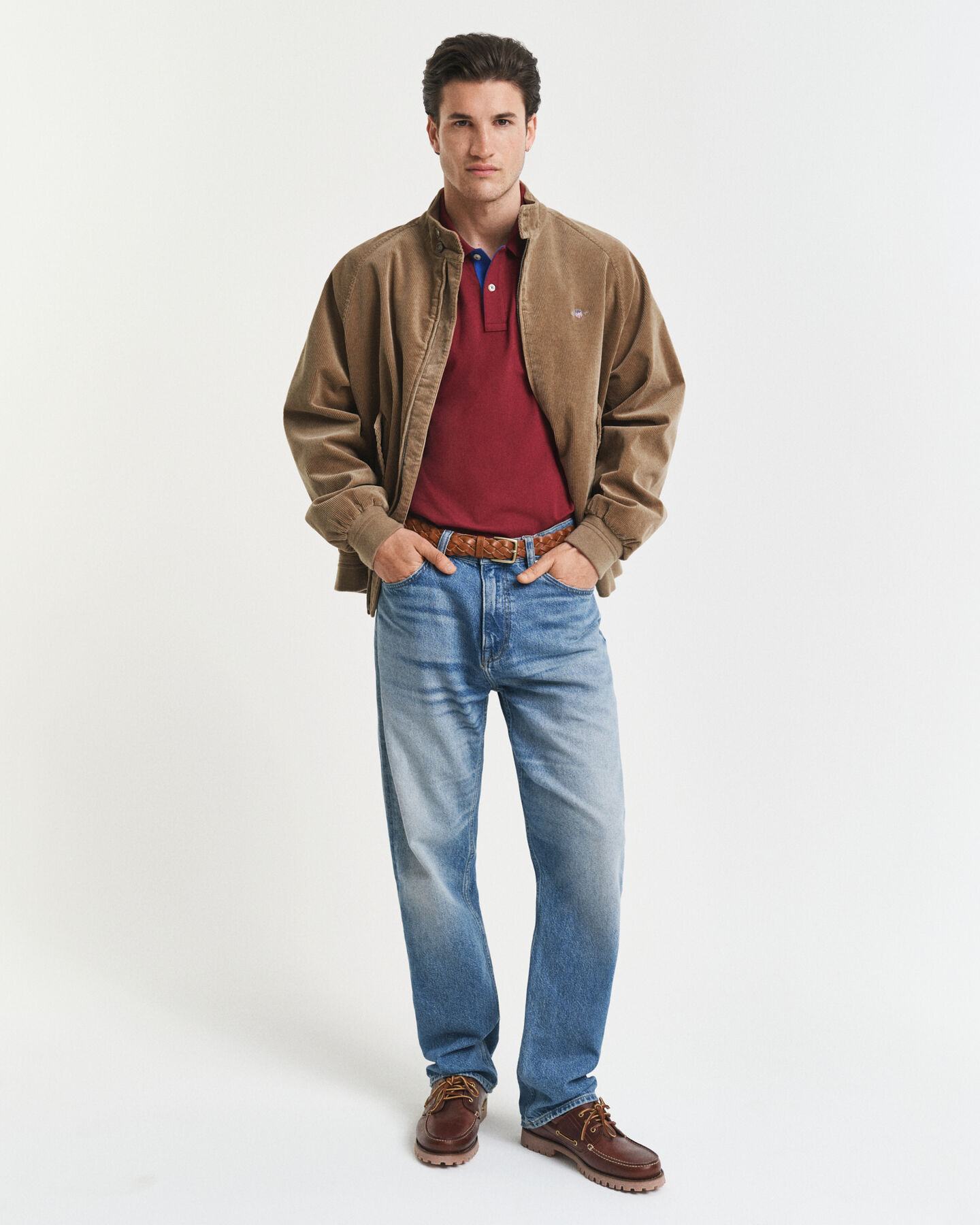 Kontrastfarvet piqué poloskjorte