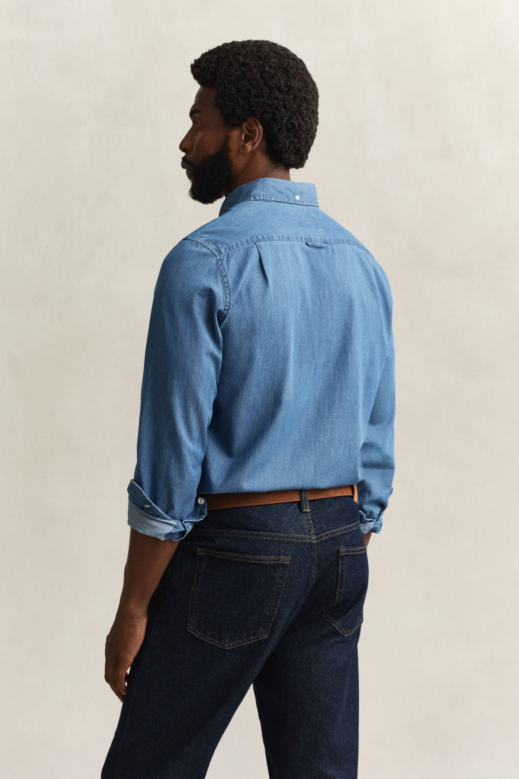Slim fit indigo-skjorte