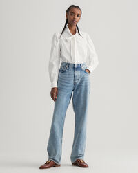 Oxford skjorte med bindebånd og pufærmer